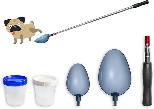 Telescopic Urine Collector, Reusable Dog Urine Sample Catcher, Cat Pee Stick for Veterinary Supplies. with 2 Spoons and 2 Collection Cups
