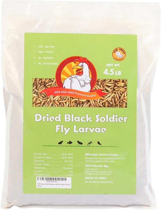 UCM Group 4.5LB Dried Black Soldier Fly Larvae for Chickens, Birds and Small Pets