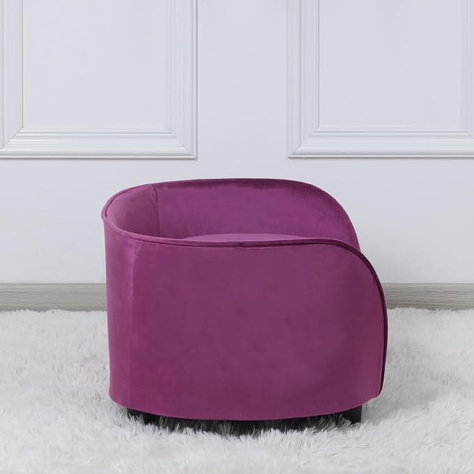 Dog Sofas and Chairs for Small Pet/Cat Sofa Chair with Velvet Fabric/Pet Sofa Bed with Comfortable Washable Cushion/Dog Bed for for Small Dog Rest Using (Purple)