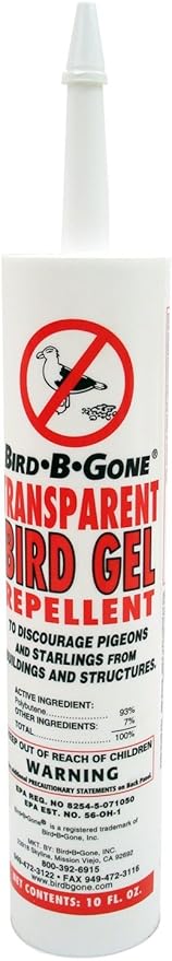 Bird B Gone - Transparent Bird Gel - Bird Repellent Gel, Pigeon Deterrent for Balcony, Bird Deterrents for Outside, Bird Repellent Devices Outdoor, Bird Proof Gel for Pigeons Starlings