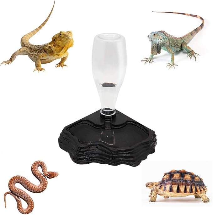 SLSON Reptile Water Feeder Automatic Water Dispenser Waterer 13.5Oz Feeding Accessories for Turtle Bearded Dragons Lizards Geckos for Terrarium Tank