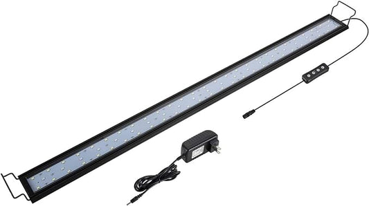 hygger 25W Full Spectrum Aquarium Light with Aluminum Alloy Shell Extendable Brackets, White Blue Red LEDs, External Controller, for Freshwater Fish Tank (36-46 inch)