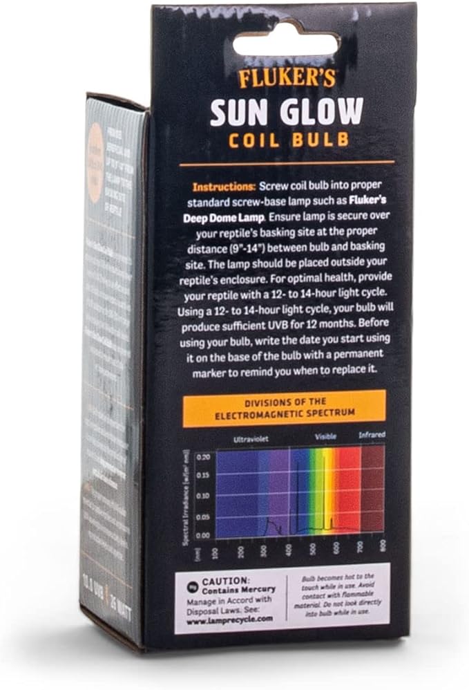 Fluker’s Sun Glow 10.0 UVB Fluorescent Coil Bulb for Desert Reptiles, Reptile Heat Light Stimulates Natural Synthesis of Vitamin D in Captive Reptiles, 26 Watt