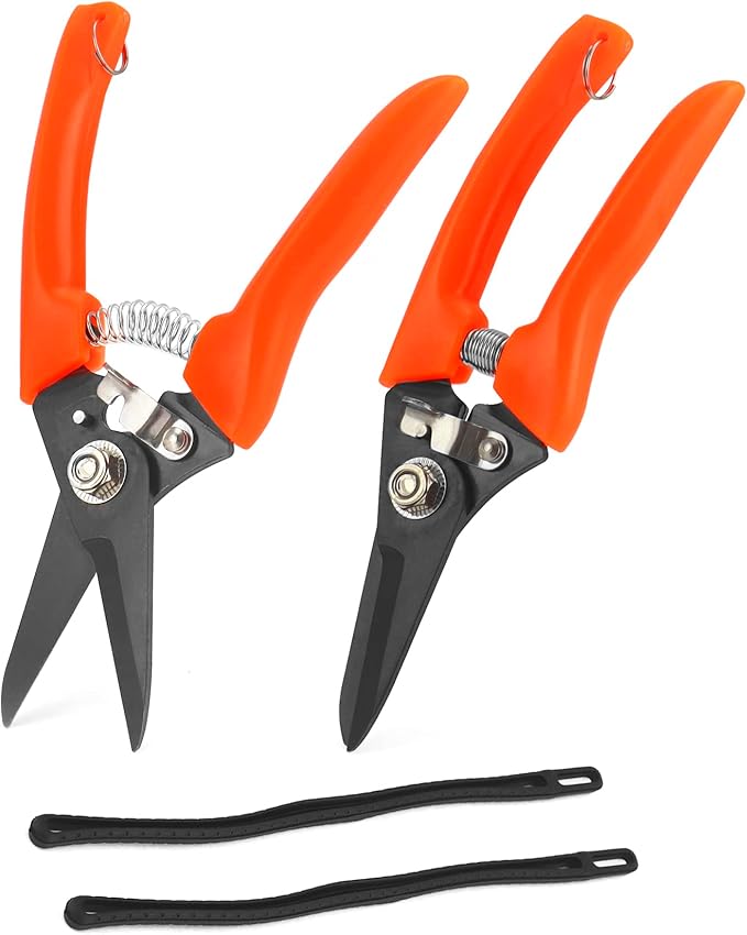 QWORK Hoof Trimmers Goat Hoof Trimming, 2 Pack 7" Multipurpose Nail Scissors Daily Trim for Pig Trotters, Sheep, Alpaca, Lamb and Pruning Potted Plants