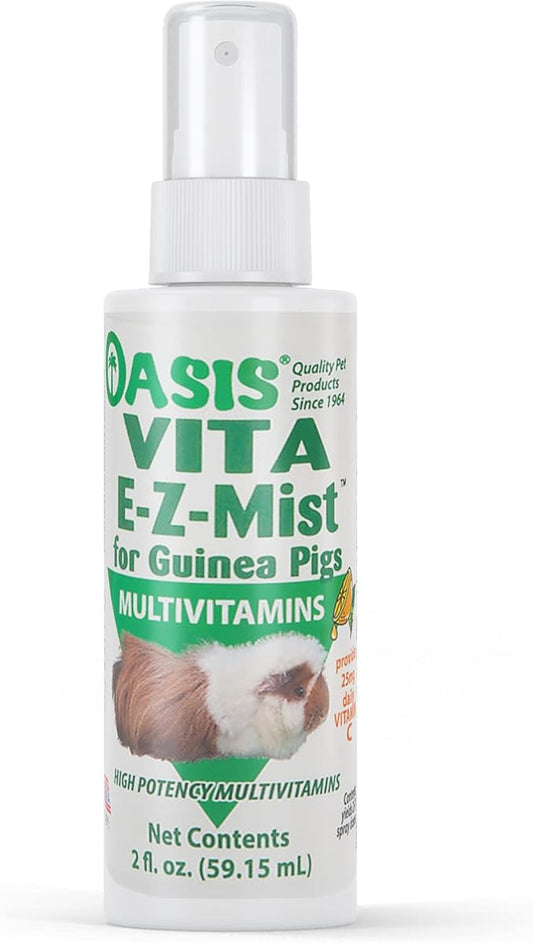 Oasis Vita E-Z Mist All-in-1 Multivitamins for Guinea Pigs - Daily Vitamin Supplement Supports Healthy Bones & Teeth, Joints & Digestion, Promotes Healthy Skin Coat, 2-Ounces