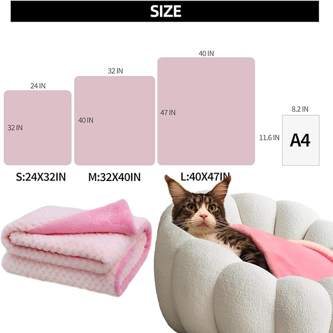 furrybaby Premium Fluffy Fleece Dog Blanket, Soft and Warm Pet Throw for Dogs & Cats(32x40inch, Pink)