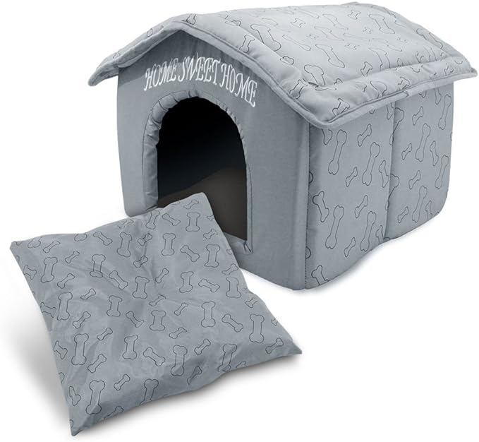 Best Pet Supplies Portable Indoor Pet House – Perfect for Cats & Small Dogs, Easy To Assemble – Silver