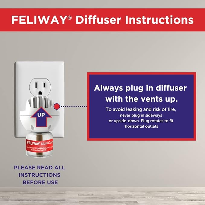 FELIWAY MultiCat Calming Pheromone, 30 Day Refill - 3 Pack