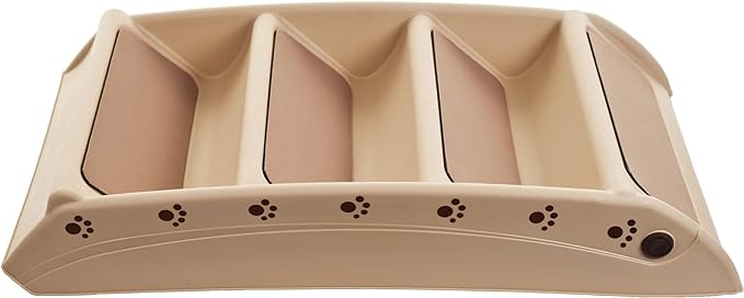 Pet Stairs - Home and Vehicle Foldable Nonslip Dog Steps with 4-Step Design - For Puppies, Kittens, and Other Small Pets by PETMAKER (Tan)