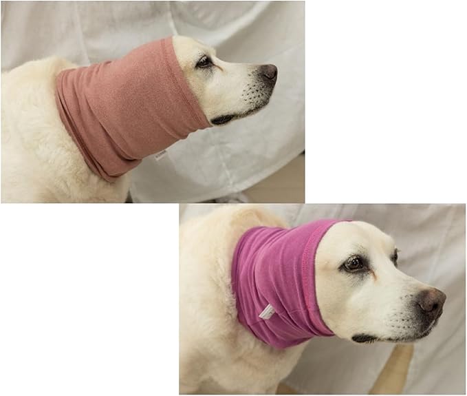 No Flap Ear Wraps 2 Pack, Dog Ear Wrap Hematoma Noise Cancelling Dog Anxiety Relief Grooming Bathing Pink+Rose L