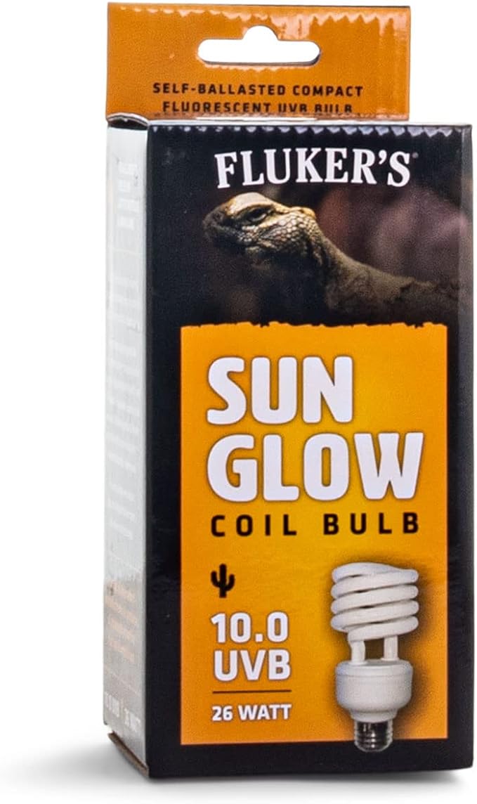 Fluker’s Sun Glow 10.0 UVB Fluorescent Coil Bulb for Desert Reptiles, Reptile Heat Light Stimulates Natural Synthesis of Vitamin D in Captive Reptiles, 26 Watt