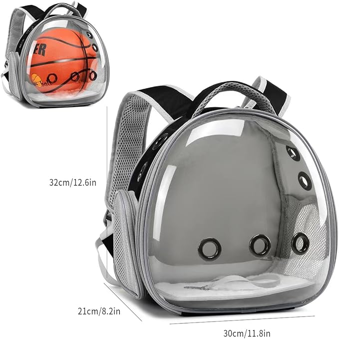 Travel Backpack Carrier with Harness and Leash Set,Lizard Backpack Carrier,Space Capsule Clear Bubble Window Astronaut Reptile Carrier Backpack,Bearded Dragon Leash,Airline Approved