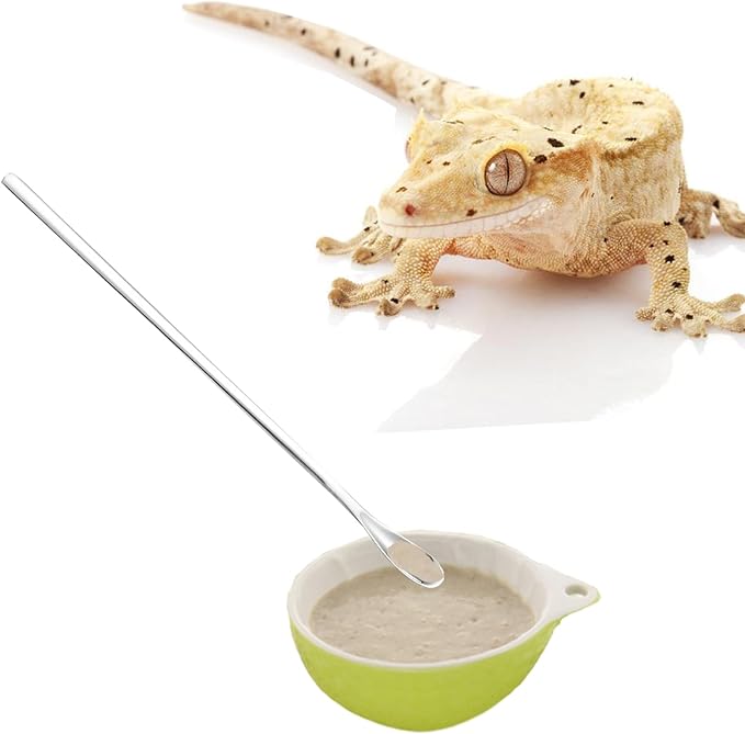2 Pcs Crested Gecko Food Mixing Spoon Reptile Stirring Food Feeding Spoon Suitable for Crested Geckos, Lizards, Bearded Dragons,Chameleons and Other Reptiles
