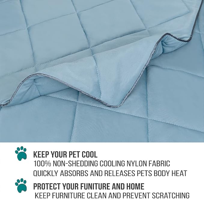 PetAmi Premium Cooling Dog Blanket | Lightweight Fluffy Pet Throw Blanket Bed Cover for Dogs, Cat, Puppies | Pet Blanket Furniture Protector Couch Sofa | Reversible Fuzzy Cozy | 60x80, Dusty Blue