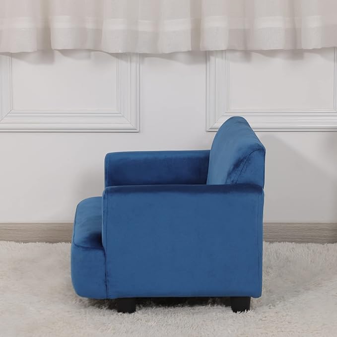 Dog Sofas and Chairs for Small Pet, Pet Sofa Bed with Wooden Frame and Velvet Fabric, Upholstered Dog Bed,Cat Sofa Chair for 45 Pounds Small Animal Using,Blue