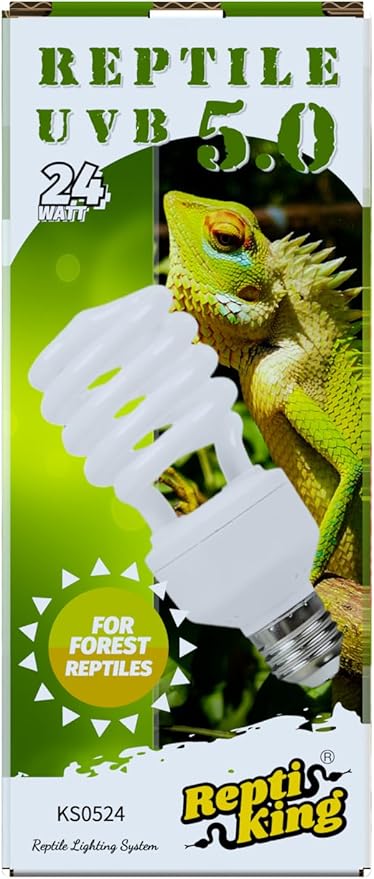 UVB Reptile Light, UVB5.0 24W, UVA UVB Reptile Light Bulb Lamp for Turtle Snake Lizard Gecko, UVB Bulbs for Tropical Reptiles