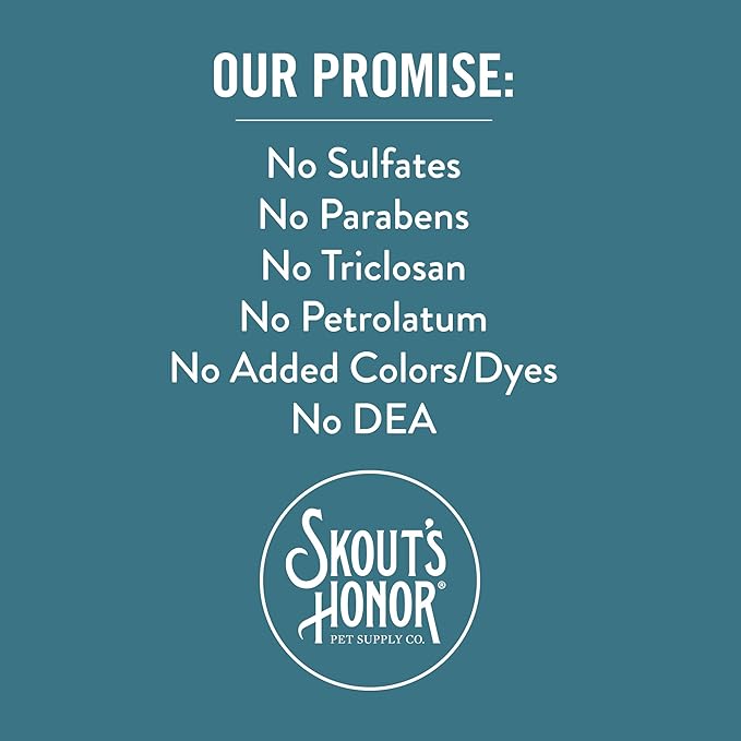 Skout's Honor Probiotic Cat Shampoo & Conditioner with Avocado Oil & Omega-3s, 97% Natural, Paraben & Sulfate-Free, Cruelty-Free, 16oz, Fragrance Free