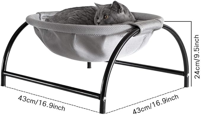 Cat Bed Dog/Pet Hammock Bed Free-Standing Cat Sleeping Cat Supplies Pet Supplies Whole Wash Stable & Breathable Easy Assembly Indoors Outdoors, 16.9 in x 16.9 in x 9.5 in