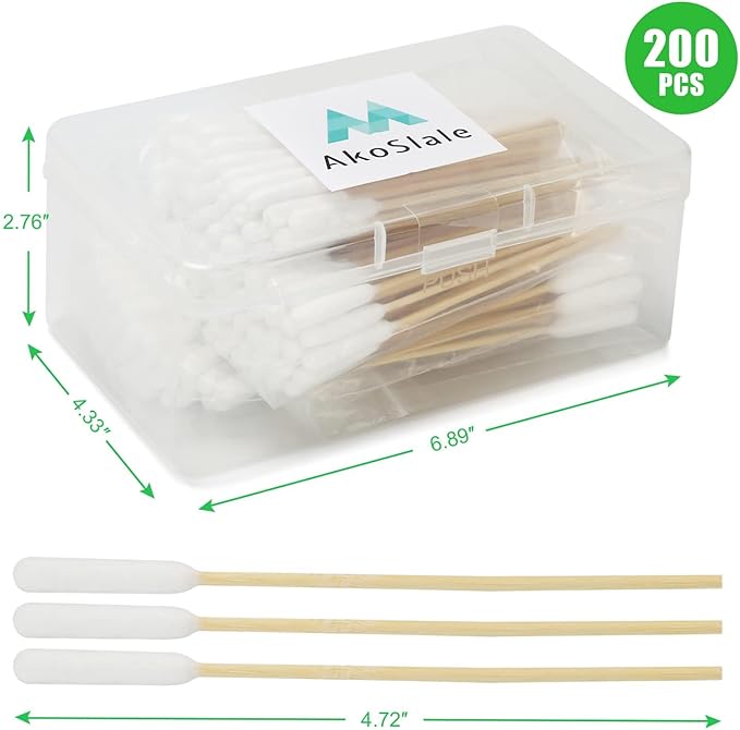 Long Q Tips,200pcs-4.7 Inch,Long Cotton Swab,Long Qtips,Ear Cleaner for Dogs,Dog Ear Cleaning Kit,Wound Care for Dogs,Long Qtips for Dogs