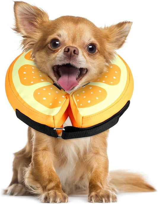 Sivomens Dog Cone, Protective Inflatable Dog Collar for Small Dogs, Soft Adjustable Pet Recovery Cone After Surgery, Washable Dog Donut Collar Prevents Licking Wounds & No Blocking Vision, S(6"-9")