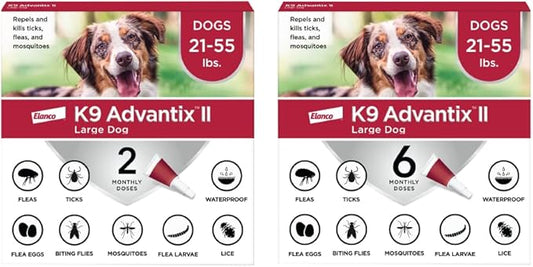 K9 Advantix II Large Dog Vet-Recommended Flea, Tick & Mosquito Treatment & Prevention | Dogs 21 - 55 lbs. | 8-Mo Supply