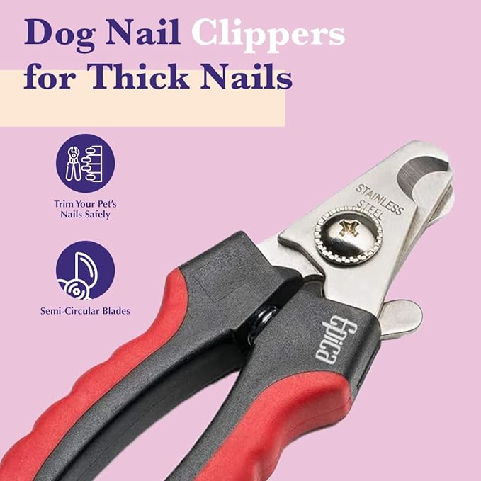 Epica Cat Nail Clipper, Dog Nail Clipper | Cat Nail Clippers with Safety Guard, Cat Claw Clippers | Dog Nail Clippers for Small Dogs, Puppy Nail Clippers | Cat/Dog Nail Clipper, Small/Medium Black