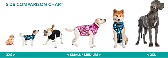Suitical Recovery Suit for Dogs | Spay and Neutering Dog Surgery Recovery Suit for Male or Female | Soft Fabric for Skin Conditions | 3XS | Neck to Tail 8.7”- 13.8” | Pink Camouflage
