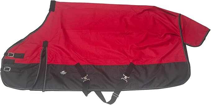 1200Denier Waterproof and Breathable Horse Sheet TGW RIDING Horse Blanket Standard Neck Turnout Sheet (76", Red)