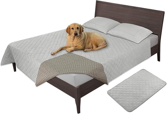 Easy-Going 100% Waterproof Dog Bed Cover, Non-Slip Pet Blanket for Furniture, Washable Couch Cover, Repleasement Sofa Cover (52X82 in,Light Gray)