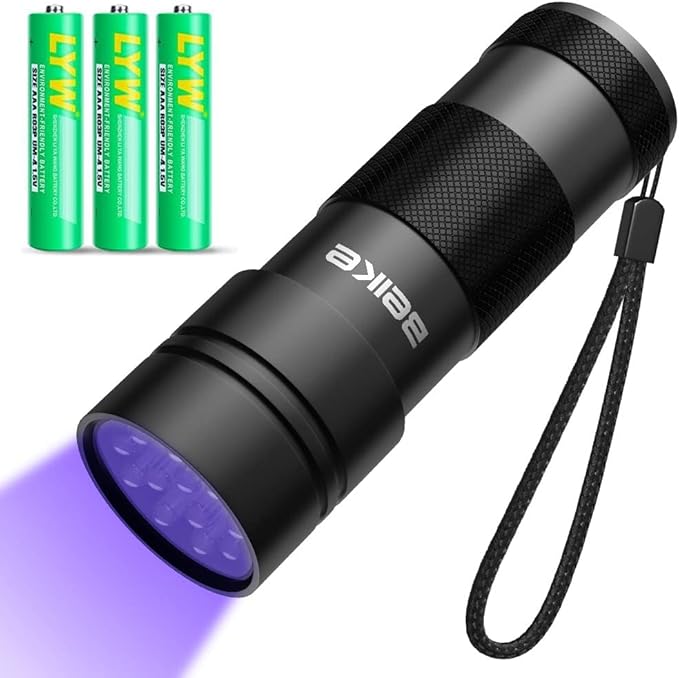 UV Flashlight Black Light, Small Portable Blacklight Flashlight UV Light, 12 LED Mini Black Light Flashlight for Pet Urine Detection (Dog Cat), Scorpion, Resin Curing, Bed Bug