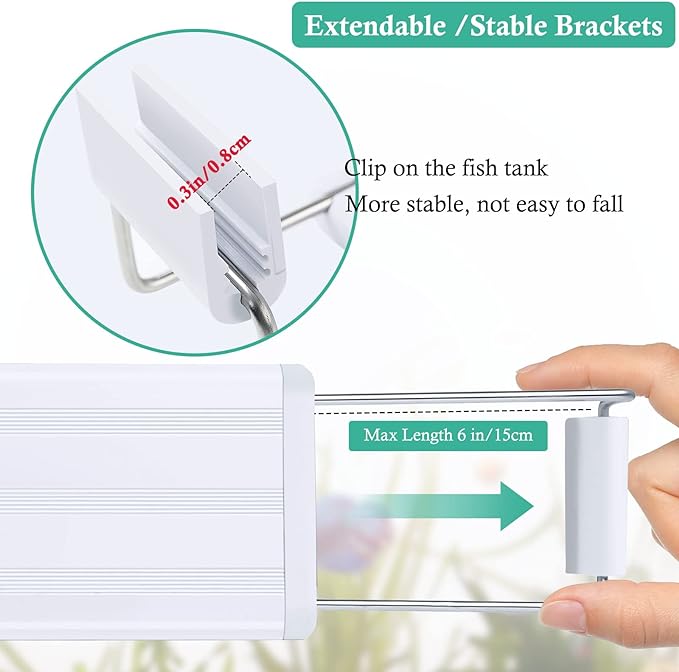 HITOP Full Spectrum LED Aquarium Light – 24-32" Classic Fish Tank Light with Timer, Aquarium Plant Light with Stable Extendable Brackets (24-32in)