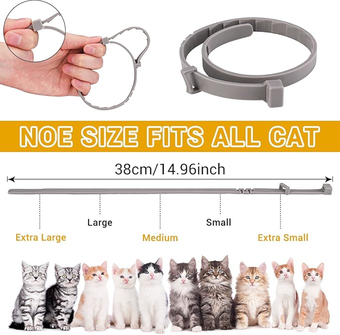 Pet Flea Collar Small Size Flea and Tick Prevention for Cats, 4 Pack Flea and Tick Collar for Cats, 38cm/15 inch, 8 Month Protection…