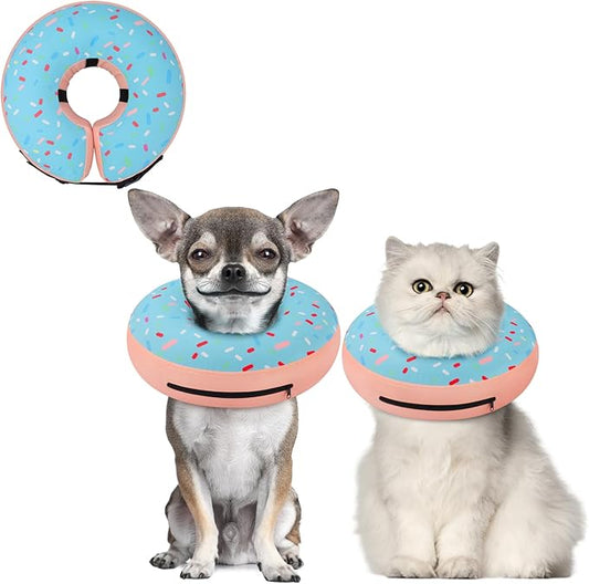 Supet Inflatable Dog Cone Collar for Small Dogs Puppies Cats, Soft Cone for Dogs Cats to Stop Licking, E Collar Dog Neck Donut Dog Cone Alternative After Surgery