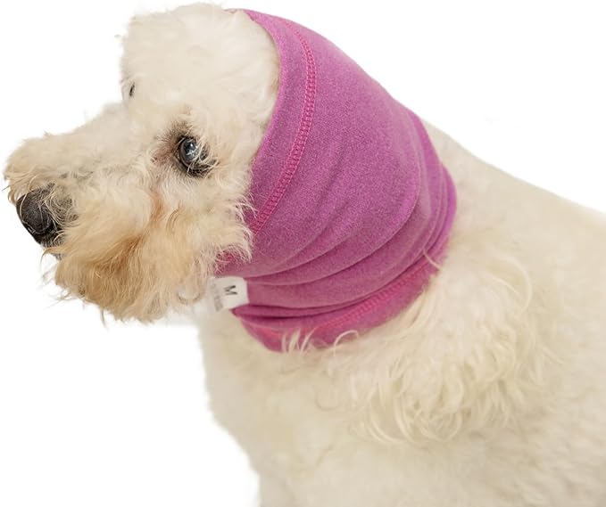 No Flap Ear Wrap Dog Neck Protector Dog Ear Hematoma Clip Anti Anxiety Relief No Flap Head Wrap for Dogs Pail lilac+Rose M