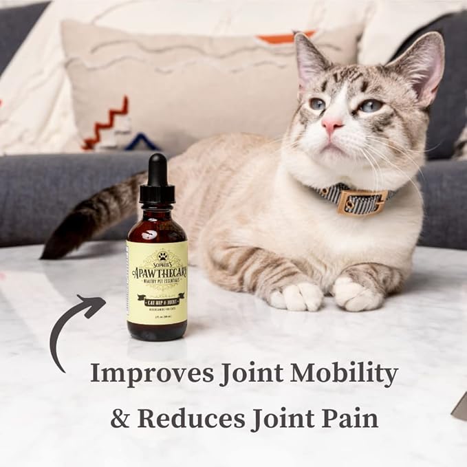 Sophie's Apawthecary Cat Hip and Joint Glucosamine Liquid Supplement 2 oz for Pain Relief and Improved Joint Flexibility