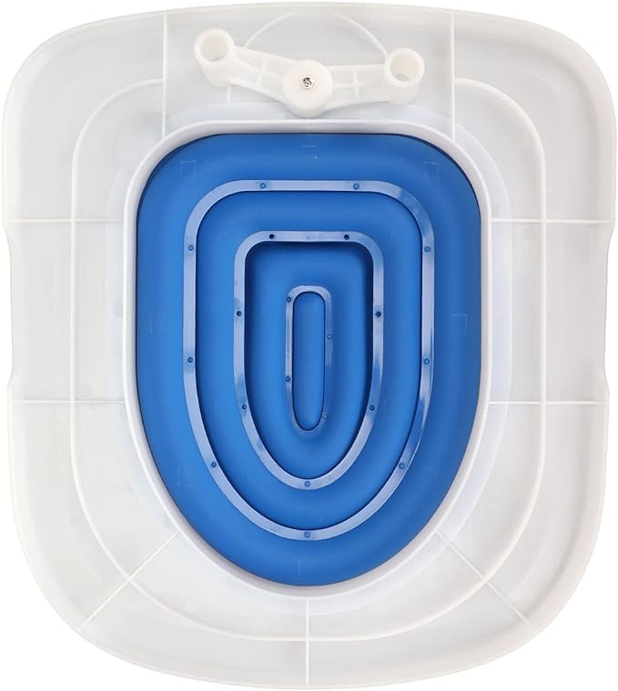 Cat Toilet Training Kit Dog Toilet Trainer Universal Reusable Environmentally Friendly Cat Toilet Pads Pet Toilet Trainer for Pet Cleaning (M-White Tray, 1 Blue Inner Support)