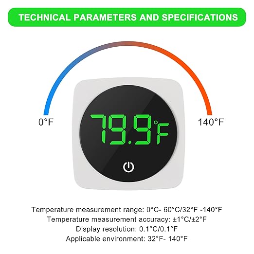 2 PCS Digital Aquarium Thermometer Fish Tank Thermometer with LED Touch Screen Stick-on Fish Tank Thermometer Fahrenheit Tank Temperature Measurement for Fish, Axolotl, Turtle