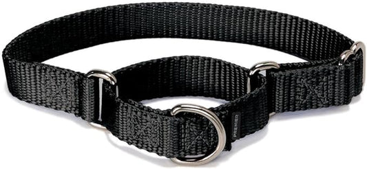 PetSafe Adjustable Martingale Collar - Only Tightens When Dogs Pull, Prevents Slipping Out - Helps with Strong Pullers, Increased Control - Alternative to Choke Collar - 1", Large, Black