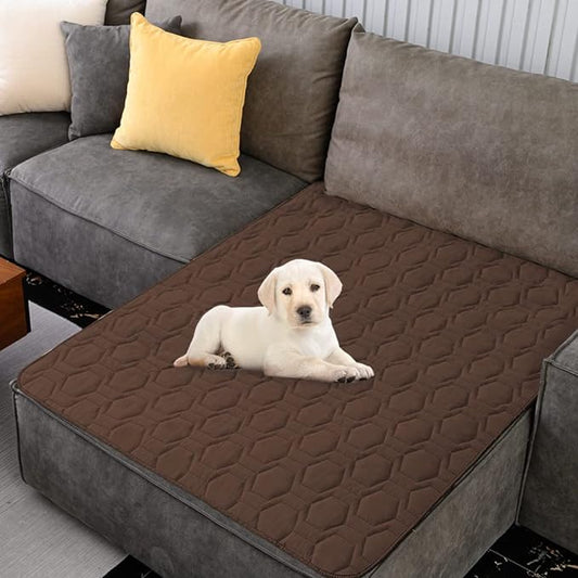 Waterproof and Anti-Slip Dog Bed Cover and Pet Blanket Sofa Pet Bed Mat ，car Incontinence Mattress Protectors Furniture Couch Cover for Most Cats Dogs, Pets<40x50-Chocolate>