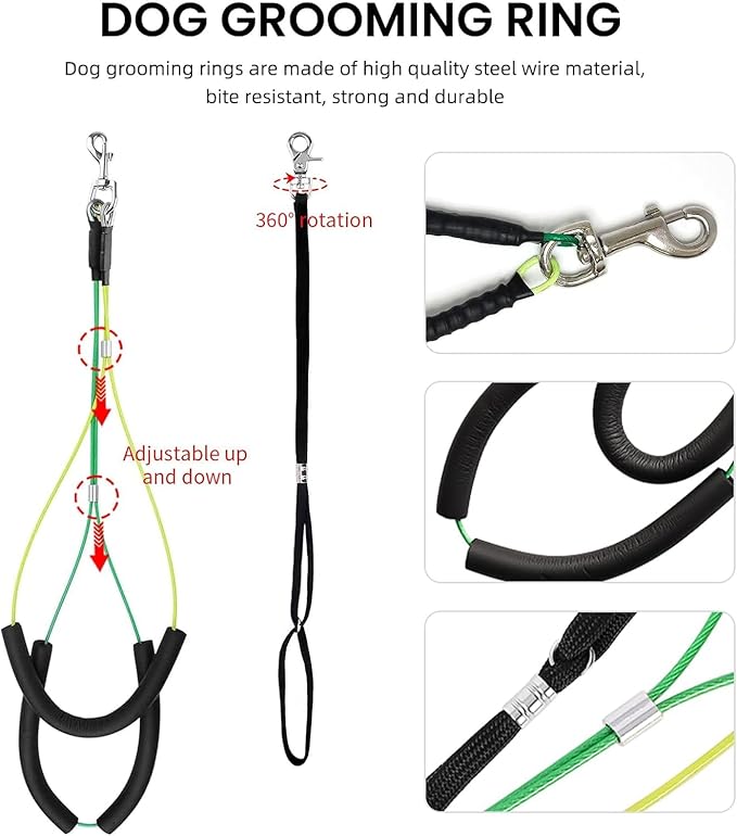 Dog Grooming Table Arm - 37" Dog Grooming Table Arm Dog Grooming Stand with Loop Noose Foldable Dog Grooming Harness for Small Medium Dogs #9