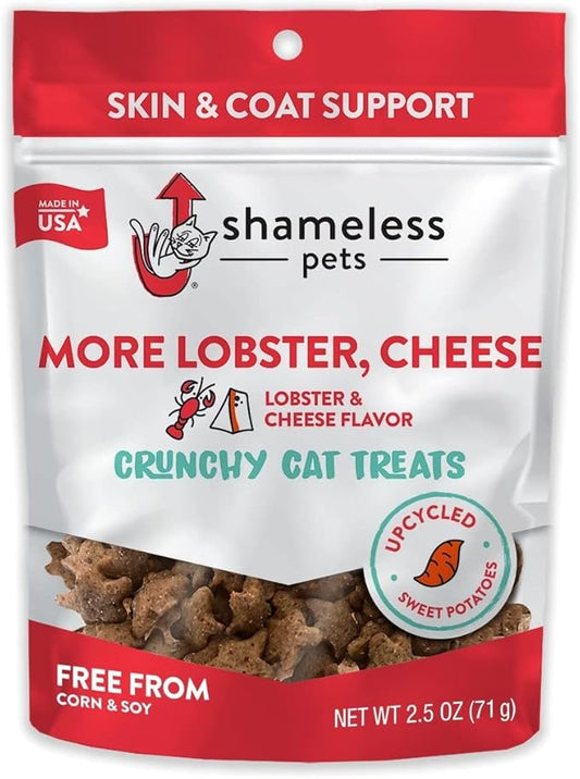 Shameless Pets Crunchy Cat Treats - Kitty Treats for Cats with Digestive Support, Natural Ingredients Kitten Treats with Real Tuna, Healthy Flavored Feline Snacks - Lobster & Cheese, 1-Pk