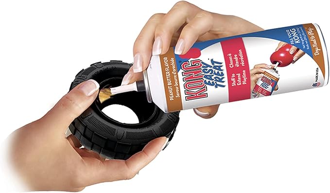 KONG Extreme Tires - KONG's Most Durable Natural Rubber Chew & Fetch Toy - Treat Dispenser Dog Tire Toy - Pet Supplies for Outdoor & Indoor Play - For Small Dogs