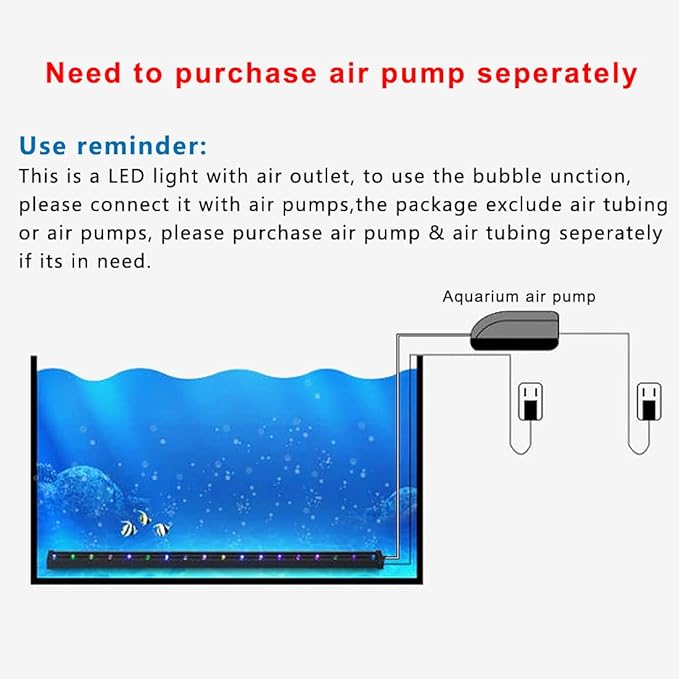 PULACO 1 Watt Aquarium Fish Tank Air Stone with Automatic Color Changing LED Light for Small Fish Tank Air Pump