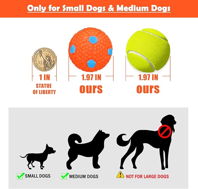 YEEGO DIRECT Small Tennis Balls for Dogs, Dogs Tennis Launcher Ball for small and medium dogs, Pet Safety Toy for Sports and Training,6 Pcs 1.97" Diameter Mini Balls,for Launching Machines Clearance