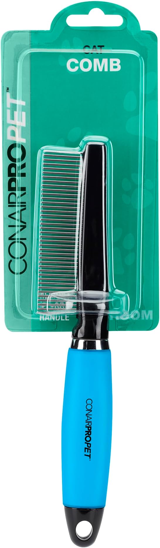 CONNAIRPRO dog & cat - Cat Comb for Matted Fur - Shedding and Cat Grooming Tool, Stainless Steel Bristles with Memory Grip Gel, Ideal for All Cat Breeds