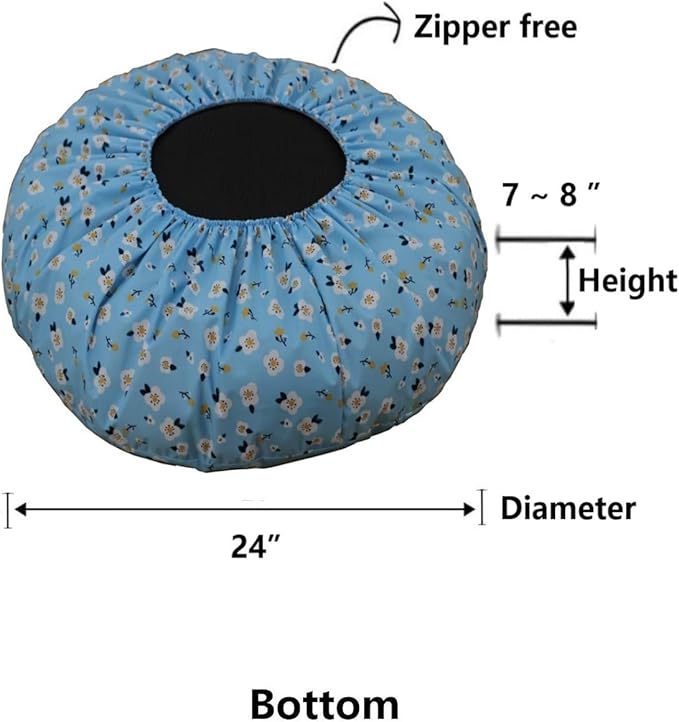 Easy Clean Dog Bed Cover Round Waterproof Preplacement Plastic Protector 23 to 24 inch for Small Faux Fur Circle Donut Dog Beds