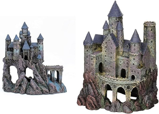 Penn-Plax Wizard's Castle Aquarium Decoration - Extra Large Part A & Large Safe for Freshwater Saltwater Fish Tanks