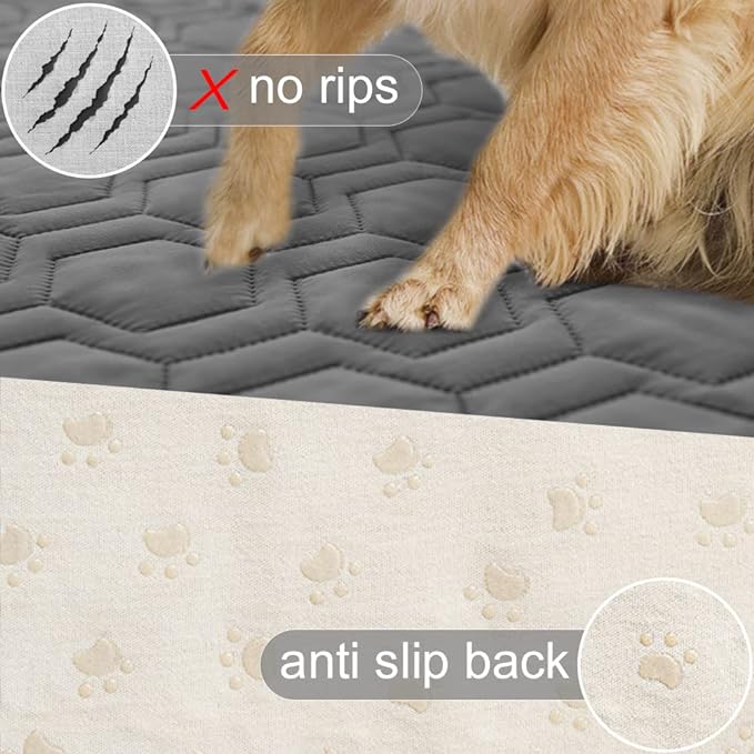 Waterproof and Anti-Slip Dog Bed Cover and Pet Blanket Sofa Pet Bed Mat ，car Incontinence Mattress Protectors Furniture Couch Cover for Most Cats Dogs, Pets（82x82- Dark Grey）