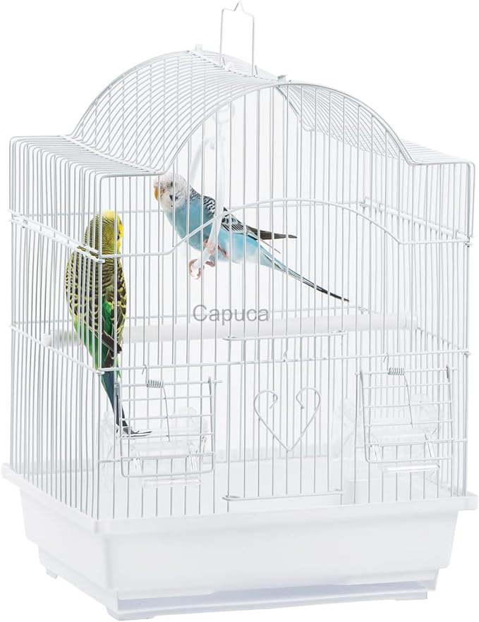 Small Bird Travel Cage-Lightweight Small Birds Starter Kit with Birdcages and Accessories Great for Parakeets Lovebirds Parrotlets Finches Canaries Removable Plastic Tray Include