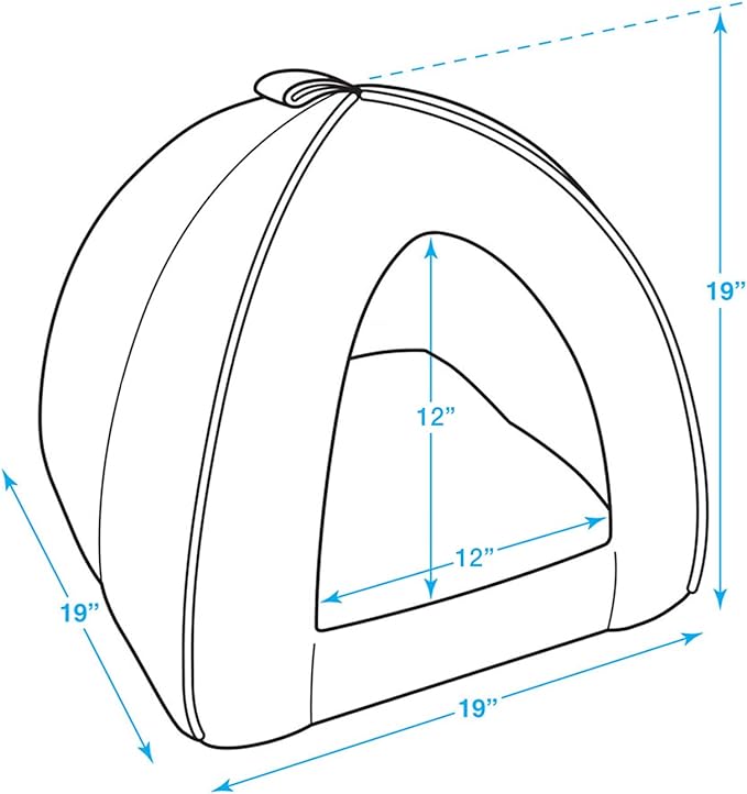 Pet Tent - Soft Bed for Dog and Cat by Best Pet Supplies - Sand Linen, 19" x 19" x H:19"